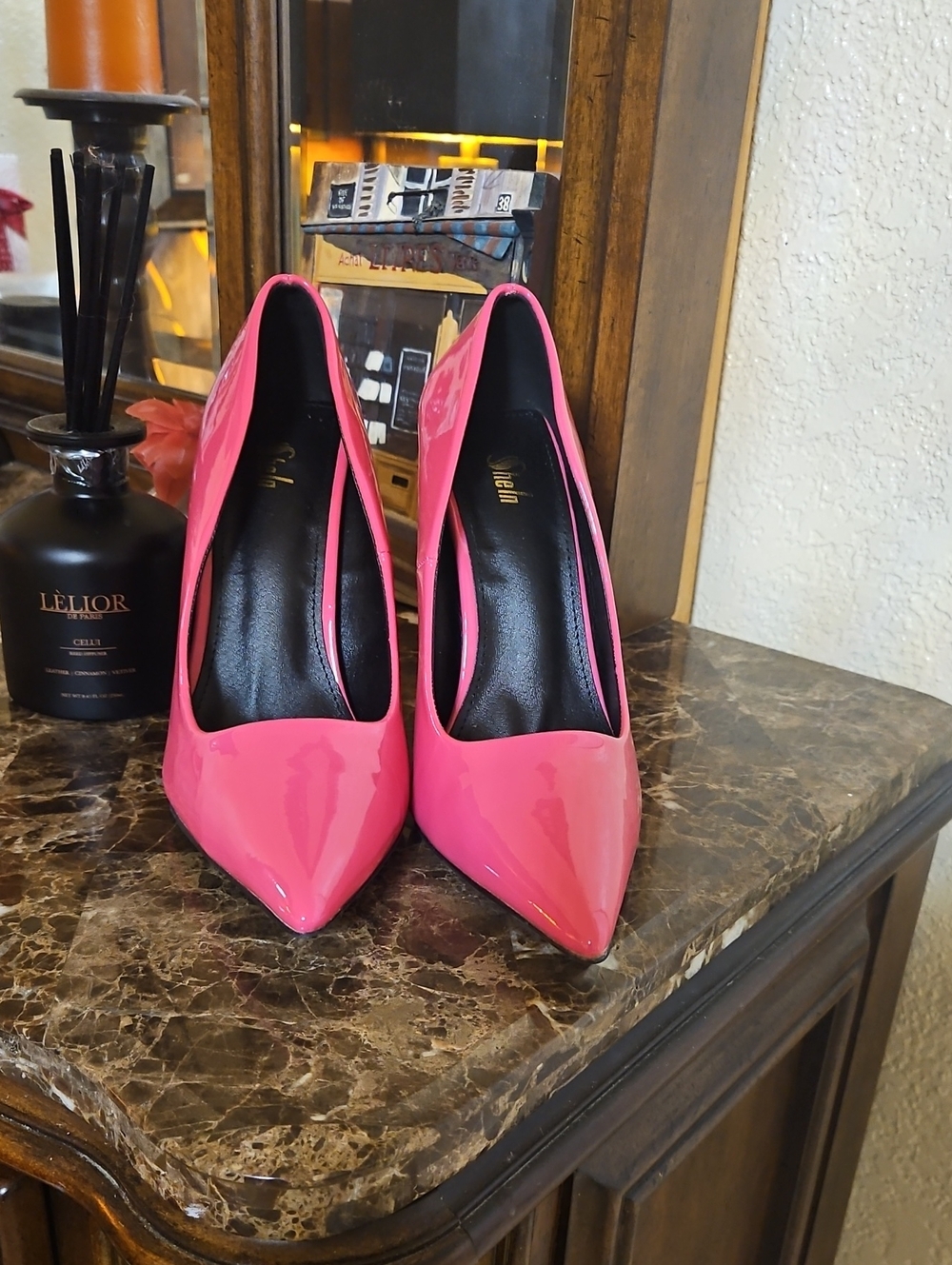 Women’s Pink Patent Pointed-Toe High Heels. Wore Once.